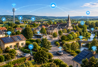Représentation d'une petite commune interconnectée.